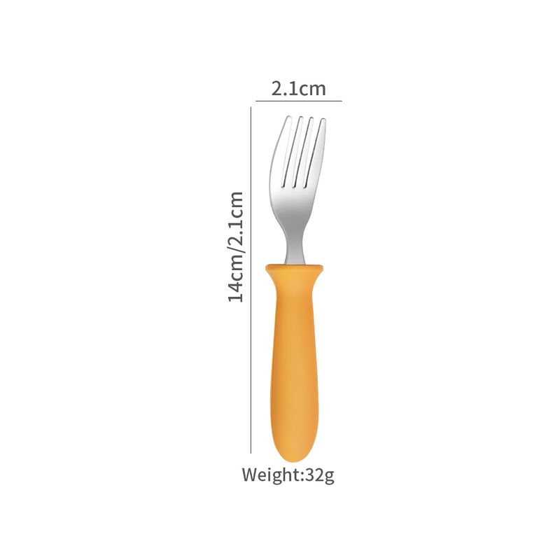 Mother & Kids 304 Stainless Steel Children's Knife, Fork, Spoon And Chopsticks 4 Piece Set Silicone Handle Baby Eating Spoon Training Chopsticks Set_voghion.com