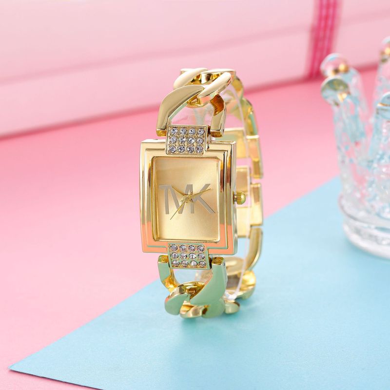 Nyt bedst sælgende armbåndsur, alsidigt og moderigtigt kvartsur, kreativt udhulet diamantindlagt trendy firkantet dameur_voghion.com