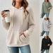 Oversize-Kapuzenpullover für Damen mit Kängurutasche – gestreifter und karierter Strickpullover, lässige Streetwear, weiches Fleecefutter aus Baumwollmischung_voghion.com