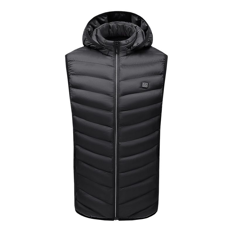 Gilet di cotone riscaldante elettrico invernale più velluto caldo gilet riscaldante intelligente cappotto con cappuccio da uomo gilet di cotone riscaldante_voghion.com