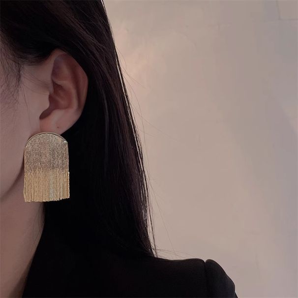 Women's earrings silver pin tassel earrings simple niche unique earrings high sense of temperament explosions earrings_voghion.com