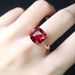 High end emerald ring, female rose, gold green tourmaline ring, crystal gemstone ring, delicate white translucent jade ring_voghion.com
