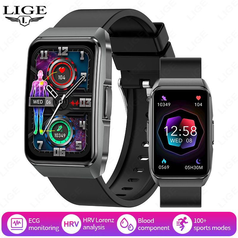 4G Smartwatch voor senioren met gezondheidsmonitoring, videogesprek, SOS-noodmelding, multifunctionele fitnesstracker (zwarte siliconen band)_voghion.com