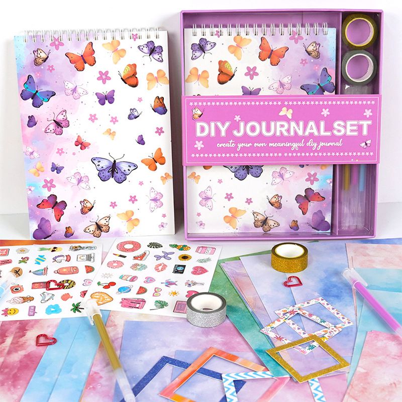 Stationery Sticker New Men's And Women's Diary Set DIY Paper Cut Stickers DIY JOURNAL SET Handbook Gift Box Set_voghion.com