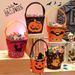 Halloween Trick Or Treat Bag - Spooky Pumpkin Candy Bucket With Spider, Bat & Cat Designs_voghion.com