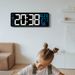 17.3" Modern LED Wall Clock With Colorful Display, Alarm, Temperature & Humidity Sensor – Stylish Home Decor_voghion.com