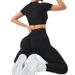 Women's Yoga Wear Tight-fitting Short-sleeved Butt-lifting Trousers Sports Suit Fitness Wear Yoga Wear Suit For Women_voghion.com