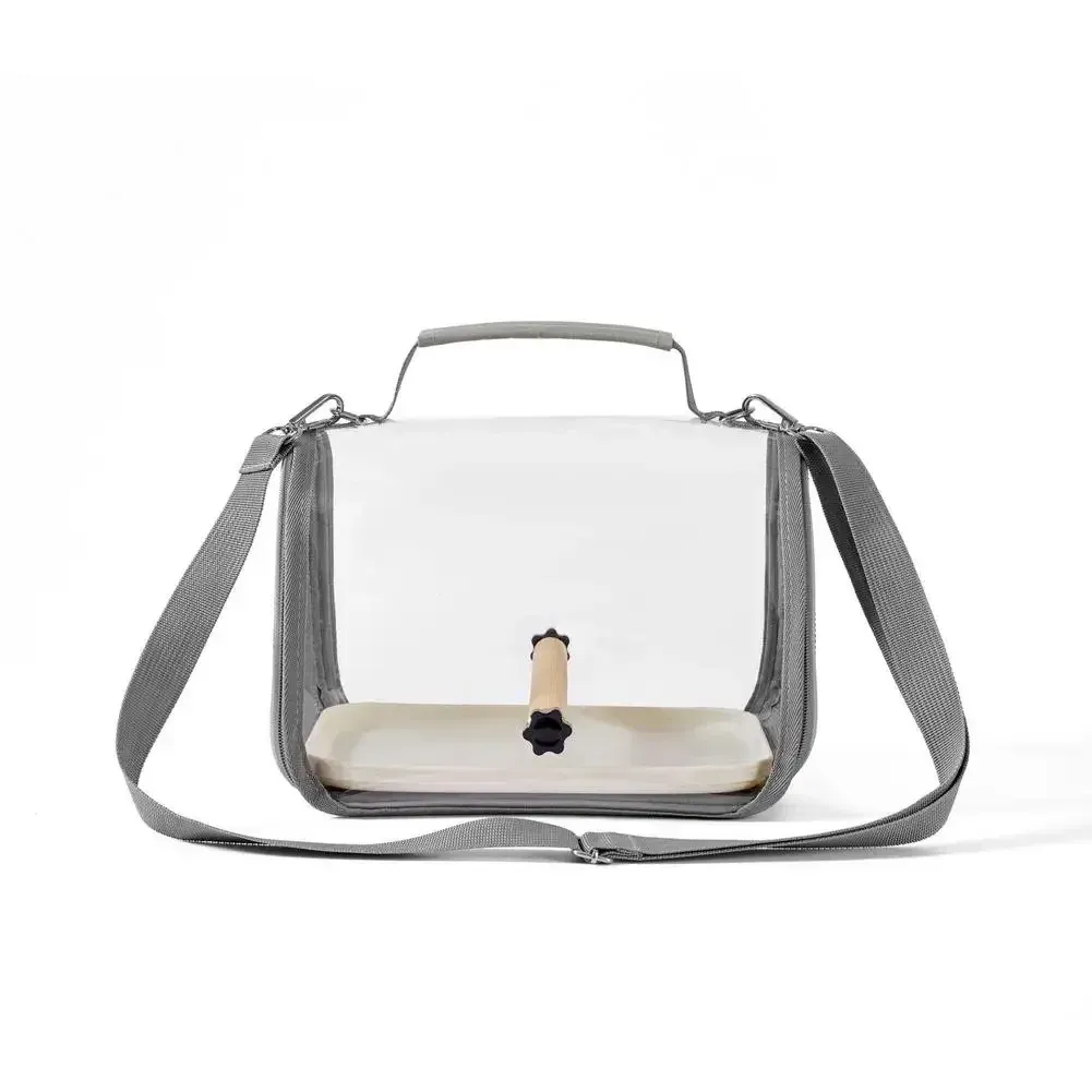 Portable Bird Travel Carrier Small Bird Parrot Pet Wood Standing Bag Cage With Side Perch Soft Mat Mesh Bird Window Accesso Z1C9_voghion.com