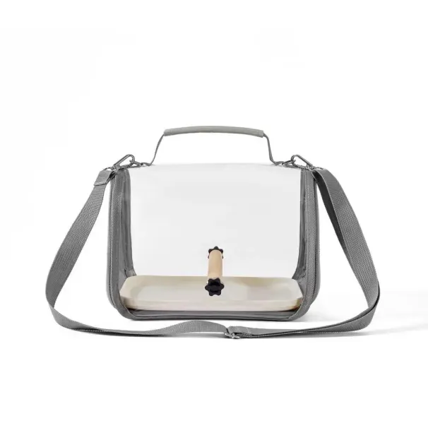 Portable Bird Travel Carrier Small Bird Parrot Pet Wood Standing Bag Cage With Side Perch Soft Mat Mesh Bird Window Accesso Z1C9_voghion.com