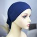 Cappello da donna Hijab in cotone modal con due estremità attraverso un foulard da donna traspirante e confortevole in tinta unita_voghion.com