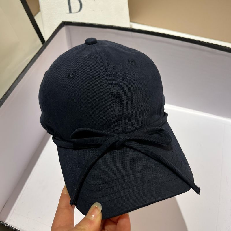 La misma gorra de béisbol con lazo de la bloguera coreana, elegante y dulce, gorra de pico de pato de algodón que reduce el envejecimiento, gorra deportiva Dongmen_voghion.com