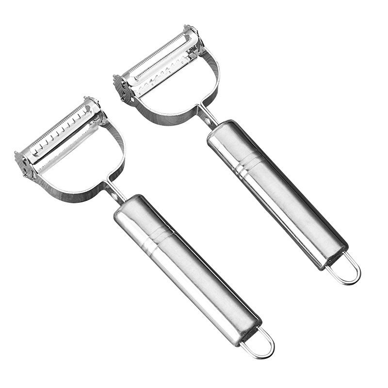 Utensile da cucina multifunzionale in acciaio inox per verdure e grattugia, sbucciatore di frutta e coltello per sbucciare_voghion.com