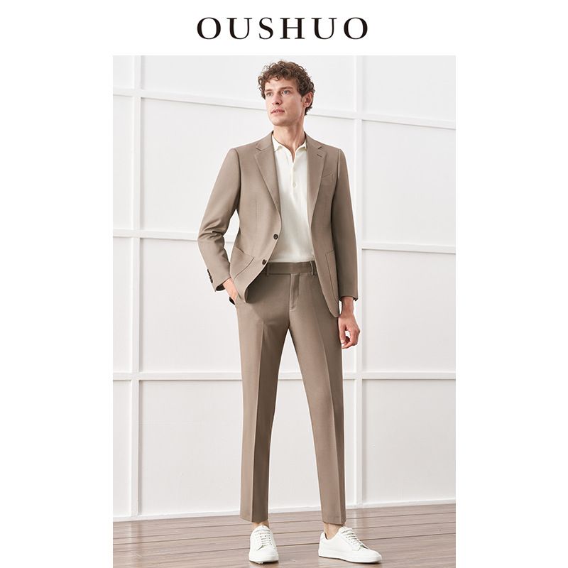 CT Sommer-Set für Männer Business Casual Professionelle formelle Kleidung Bankett Trauzeugen Anzug Bräutigam Hochzeit Aprikose Farbe_voghion.com