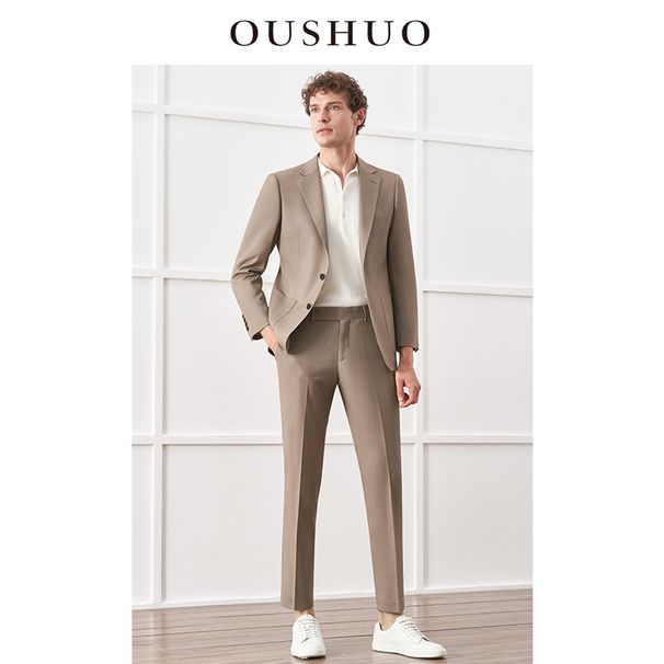 CT Sommer-Set für Männer Business Casual Professionelle formelle Kleidung Bankett Trauzeugen Anzug Bräutigam Hochzeit Aprikose Farbe_voghion.com