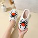 Cotton Fluffy Slippers Home Cartoon Spider Witch Hat Platform Plush Slides Couple Funny Halloween Shoes Women Men Indoor S051_voghion.com