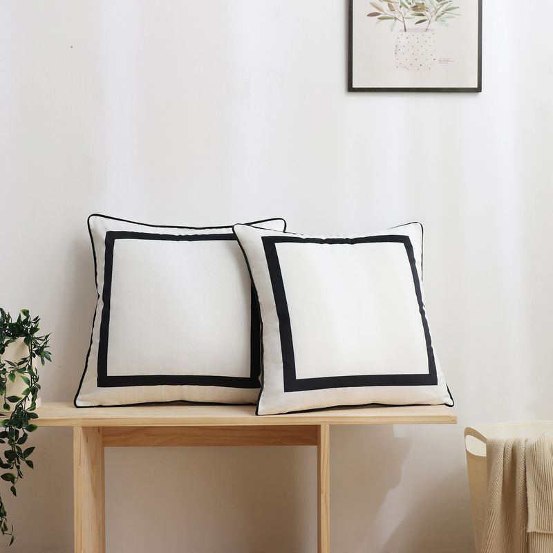 Capa de almofada quadrada de veludo elegante com acabamento em babados - Capa de almofada com estampa geométrica moderna para sofá, quarto e sala de estar - Decoração elegante para casa_voghion.com