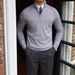 Men's Clothing Stand Collar Zipper Knitted Long Sleeve Sweater Slim Pullover Bottoming Sweater Outer Wear_voghion.com