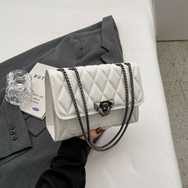 Δημοφιλές μονόχρωμο νήμα κεντήματος με διαμάντια ρετρό αλυσίδα αγγελιοφόρος τσάντα ώμου μικρή τετράγωνη γυναικεία τσάντα_voghion.com