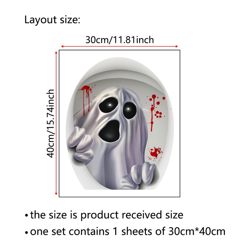 Ove neue Geist Halloween Abdeckung Dekoration Toilette CH81217 Badezimmer Wandaufkleber_voghion.com