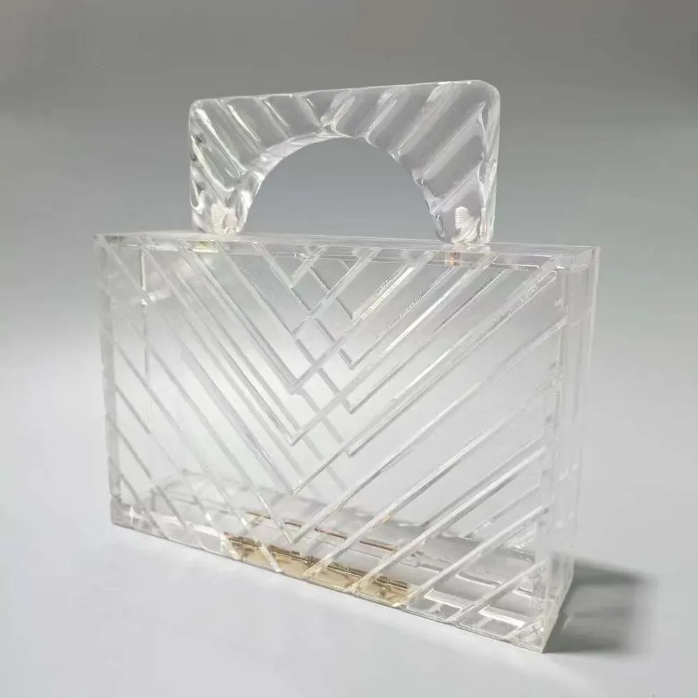 Nuova borsa da donna in acrilico trasparente con motivo Ice Crack da sera_voghion.com