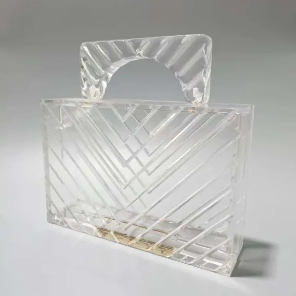 Nuova borsa da donna in acrilico trasparente con motivo Ice Crack da sera_voghion.com