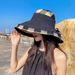 Fisherman's women's sun hat, versatile for outdoor outings in summer, beach shading, face covering, and large brim hat_voghion.com