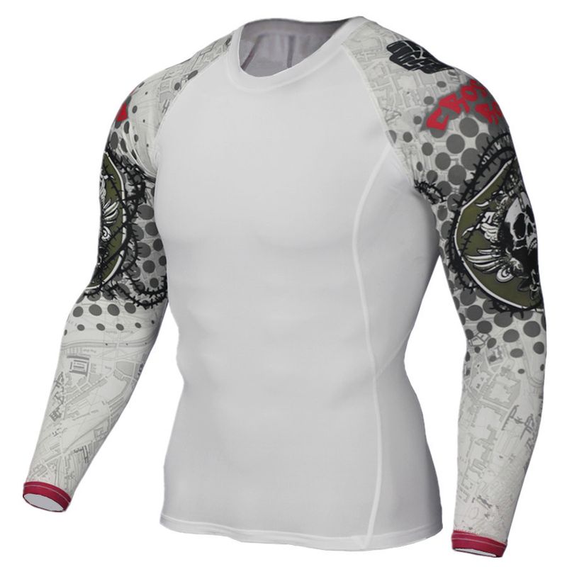 Men's Clothing Flower-arm sports quick-drying fitness clothing men's T-shirt basketball running fitness clothing stretch training compression clothing_voghion.com