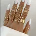Fashion 22pcs Gold Color Rings Set for Women Vintage Geometric Irregularity Cross Pearl Finger Hip Hop Rock Ring Fashion Jewelry_voghion.com