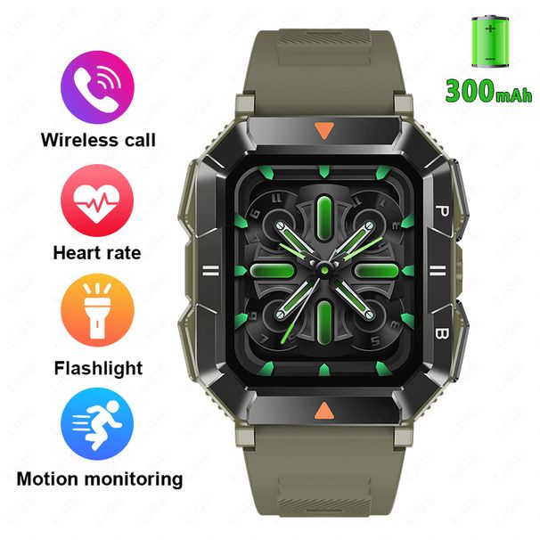 Smart Watch Bluetooth Call Flashlight Sports Waterproof Heart Rate Blood Oxygen Health Monitoring_voghion.com
