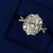 Luxurious Design Moissanite Oval Pigeon Egg Carat Diamond White Gold Cluster Zircon Ring For Women_voghion.com
