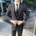 Ropa para hombre, traje a cuadros para hombre, traje de tres piezas, nuevo traje de negocios de moda ajustado para jóvenes de otoño_voghion.com