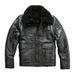 Men’s Shearling Leather Jacket – Slim-Fit Vintage Flight Bomber With Cracked Lamb Skin & Wool Lining (Urban Streetwear)_voghion.com