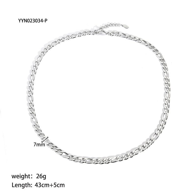 Heavy Stainless Craft Thick Chain Street Hip-Hop Style Titanium Steel Necklace For Women Gold-Plated Jewelry_voghion.com