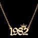 Qianbihe Donne Maglione Catena Anno 1980-1999 Acciaio Inossidabile Numero Significativo Collana Gioielli Regali-Argento 1981_voghion.com