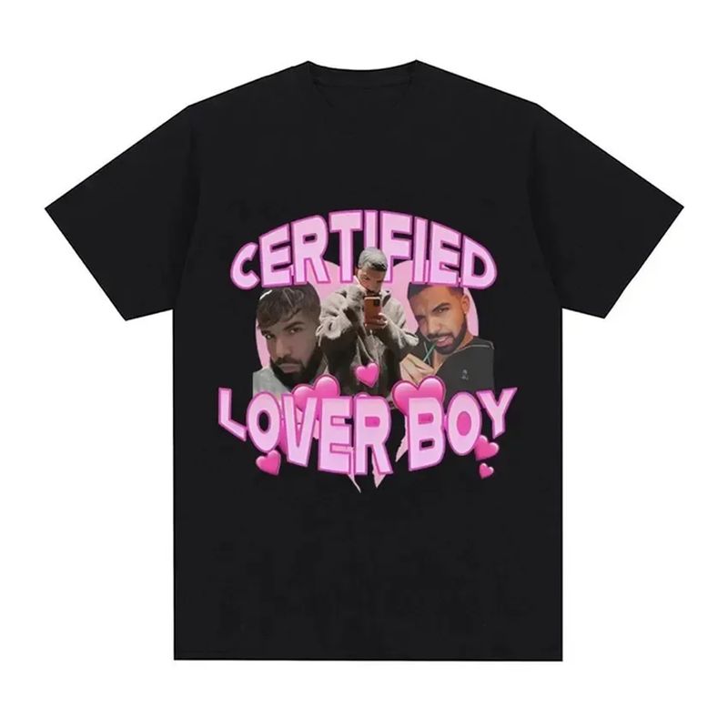 Certified Lover Boy Music Album T Shirt Funny Drake Meme Graphic Tee Shirt Men's Hip Hop Fashion  Cotton T-shirt 2024._voghion.com