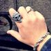 Anello da uomo con teschio e testa, stile gotico punk, regalo maschile_voghion.com