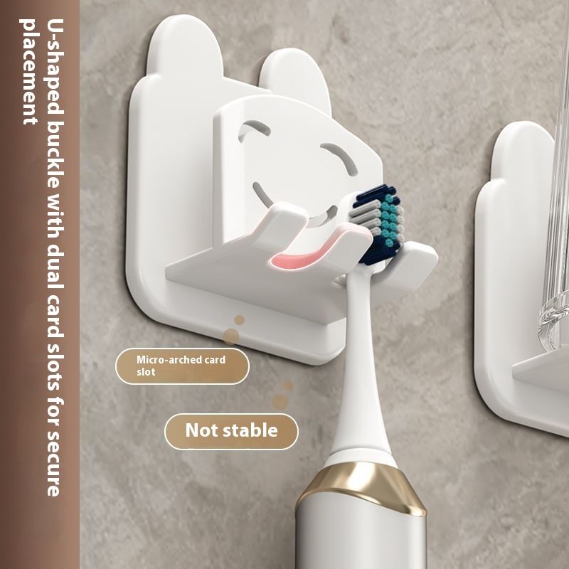 Holder Rack No-Drill Electric Toothbrush Toothpaste Dispenser Wall-Mounted Ins Style Bathroom_voghion.com