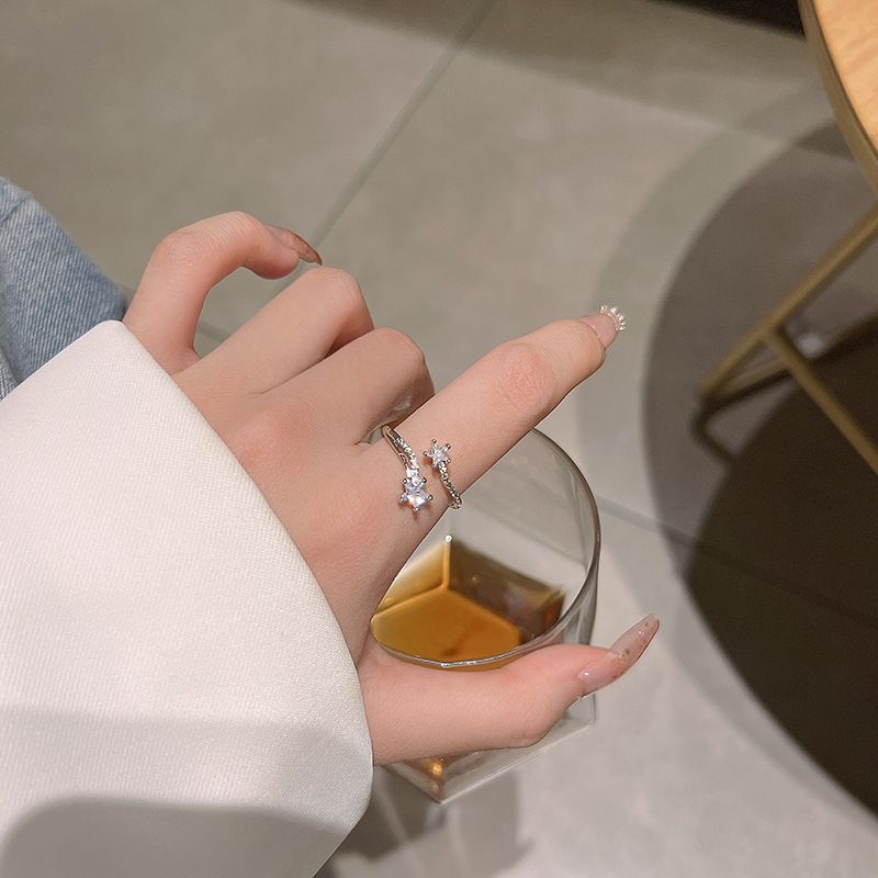 Super Immortal Star Zircon Open for Women, High end Fashion Ring, Light Luxury Micro Inlay, and Unique Index Finger Ring_voghion.com