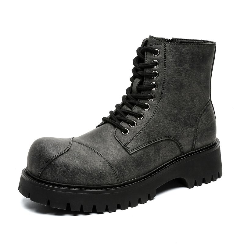 Martin Boots Herren Original Chi Niche High-End-Design Dickbesohlte Erhöhung Lokomotiven-Werkzeugstiefel_voghion.com