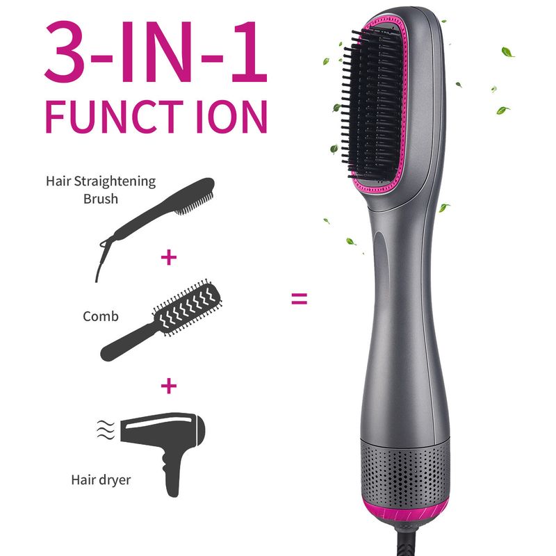 Asciugacapelli One Step Pettine Volumizzatore Soffiatore 2 in 1 Aria Calda Fredda Lisciante Arricciacapelli Spazzole Soffiatore Strumenti per lo Styling dei Capelli_voghion.com