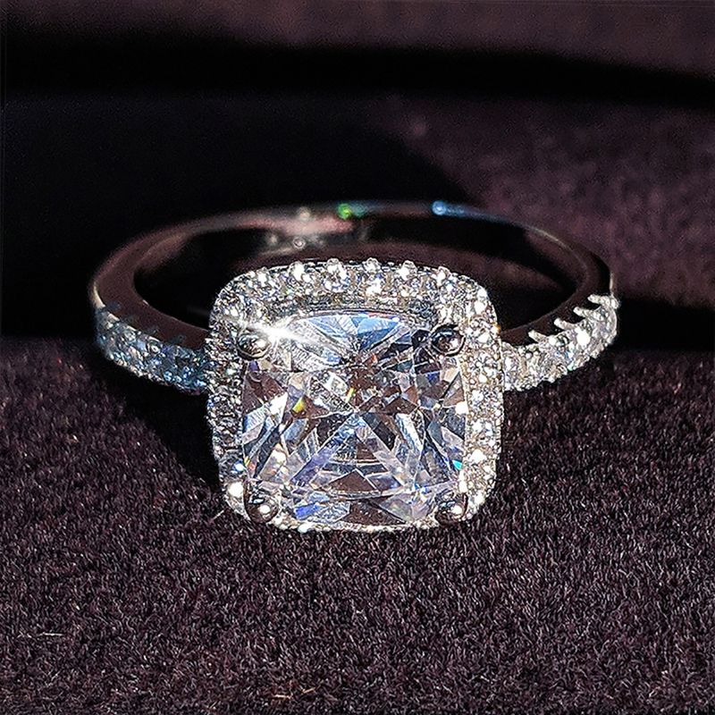 Moonso Luxuriöser, modischer, dicker, quadratischer Ring mit bunten Edelsteinen für Damen, übertrieben, für den täglichen Gebrauch, Einzelring R820_voghion.com