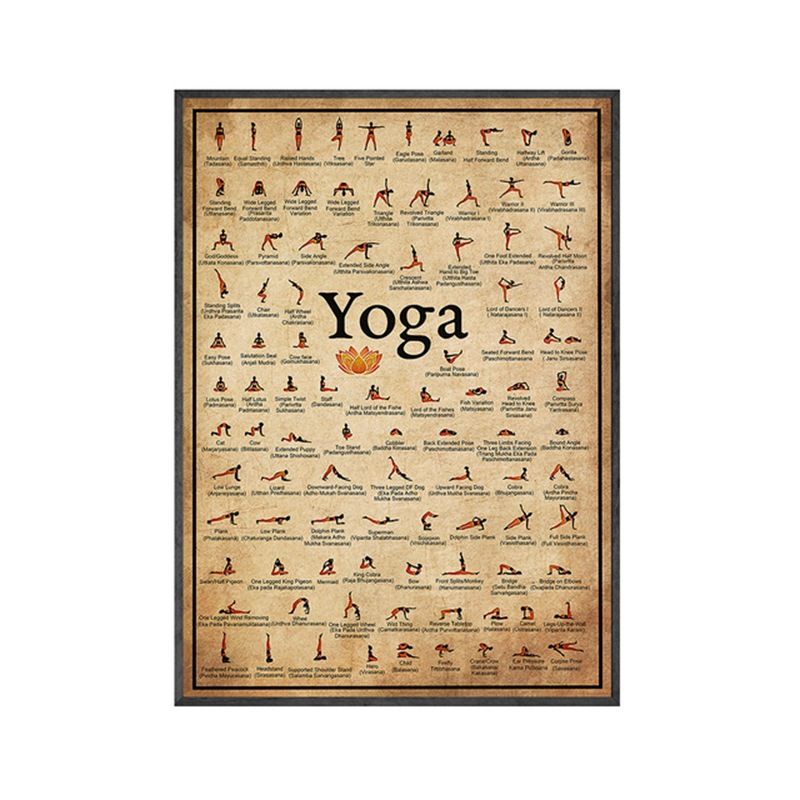 Pose Poster Guide Yoga Studio Background Frameless Hanging Bedroom Wall Decoration Canvas Painting_voghion.com