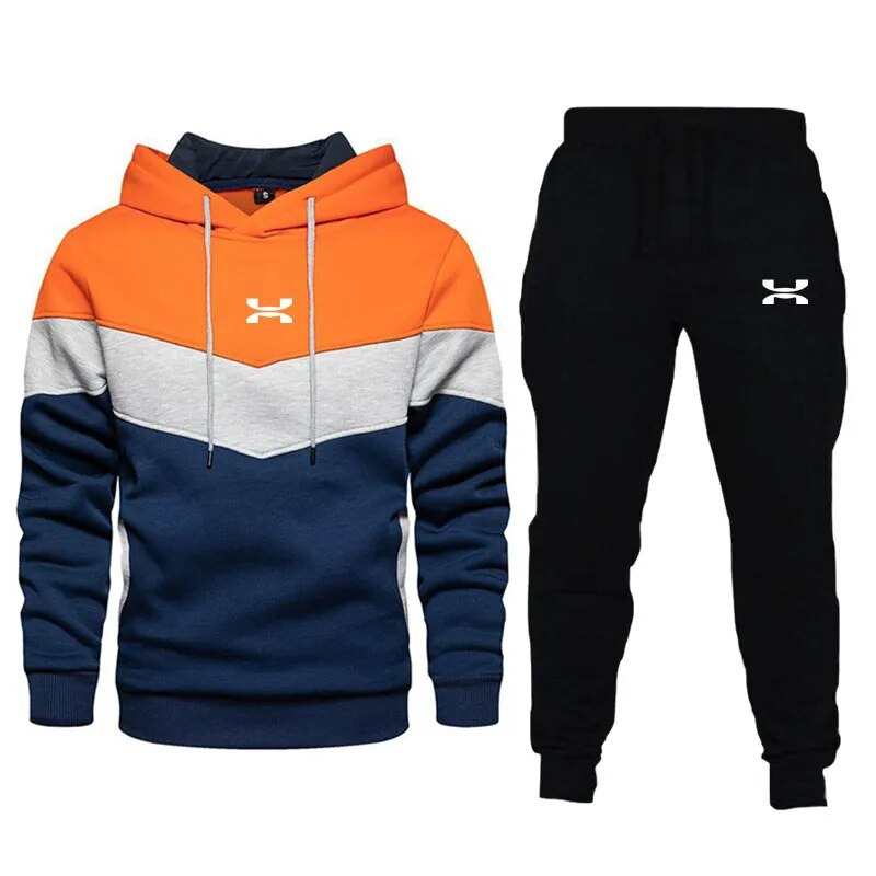 Träningsdräkt för män Löpning Casual Luvtröjor Träningsbyxor Tvådelade uppsättningar Vintersportdräkter Utomhuströja Set Mode Man_voghion.com