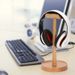 Headphone Stand Black Walnut Wooden Over-Ear Headset Rack Minimalist Solid Wood Hanger_voghion.com