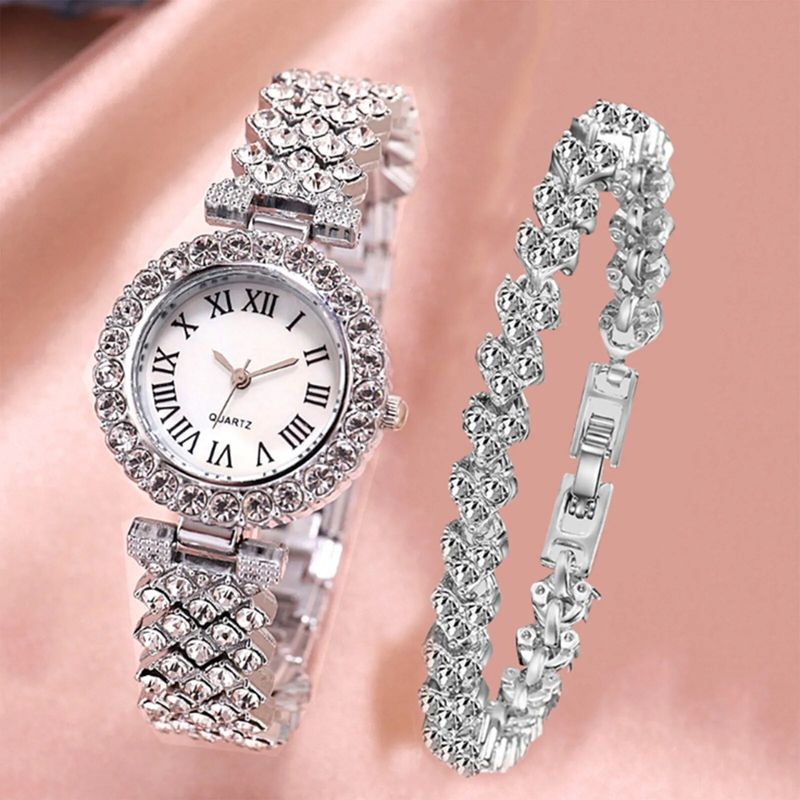 Ladies quartz Roman numerals, diamond inlaid watch, fashionable ladies watch_voghion.com