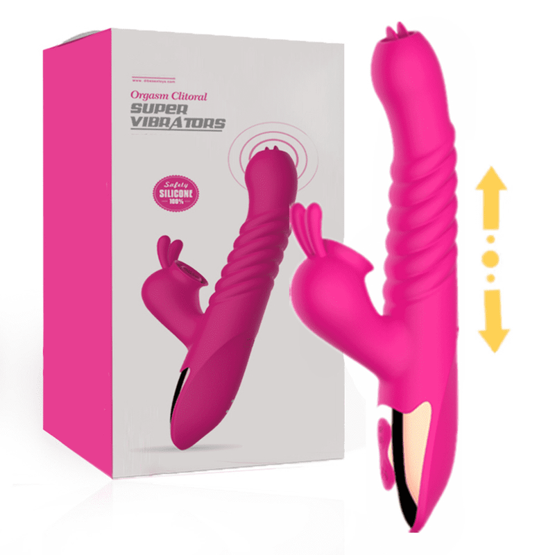 Centerel Rabbit Vibrator Sex Toys With Vibrating Sucking Licking & Telescoping Modes For Women_voghion.com