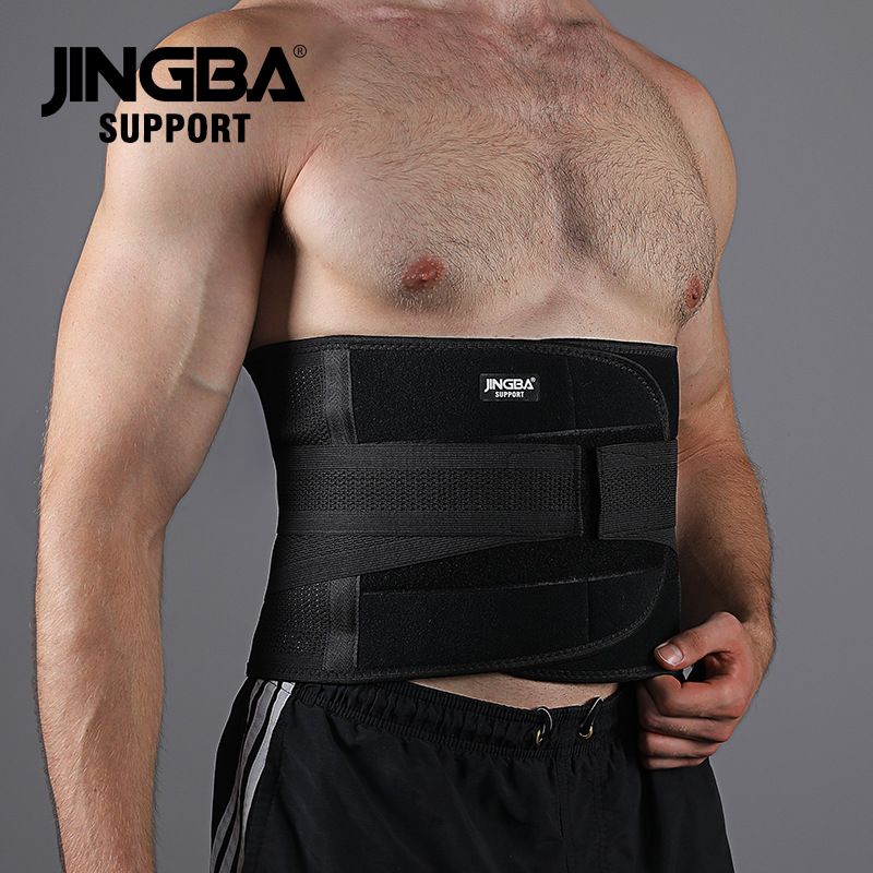 JINGBA Support Back Brace For Adults - Adjustable Waist Support Belt For Gym, Basketball, Running, Hiking & Cycling (Black, Grey, Khaki, M-XXL)_voghion.com