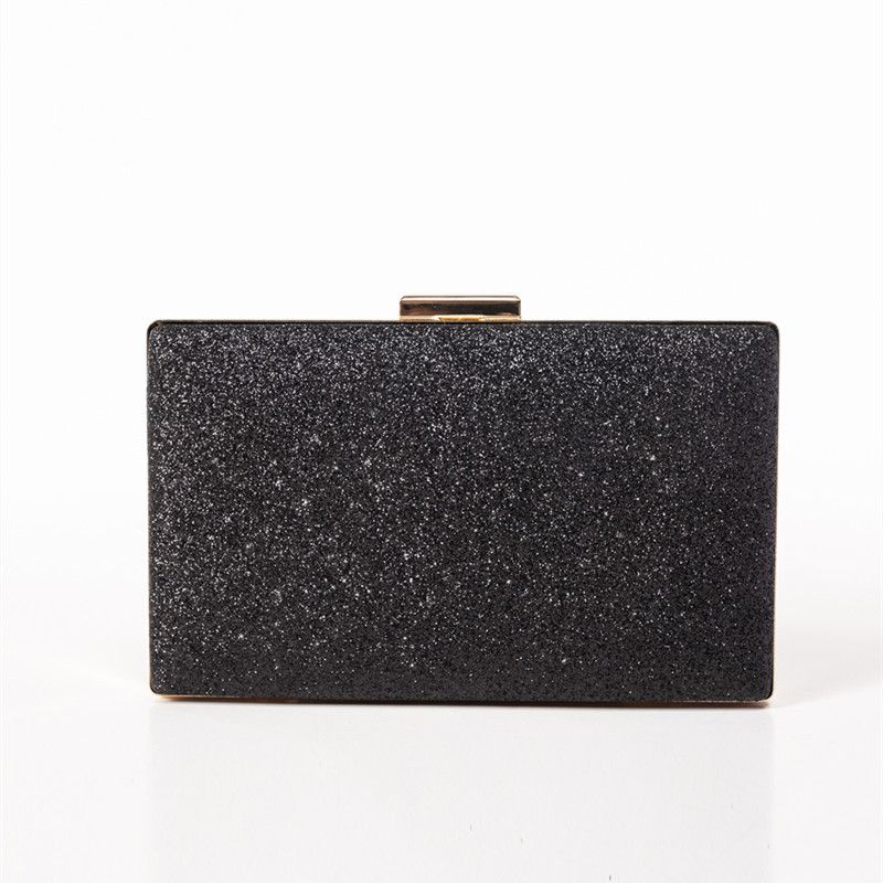 Borse da donna Urban Simple Glitter Makeup Pencil Bag Solid Color Chain Borsa da sera da donna Borsa a mano con interstrato Piccola borsa quadrata_voghion.com