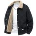 Cordjacke für Herren mit Sherpa-Fleecefutter – Wintermantel im Vintage-Stil mit Reverskragen und Knopfleiste – Schmale Passform, Retro-Oberbekleidung_voghion.com