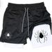 Premium Products 2025 New Dark Spider Printed Men's 2-in-1 Double Layer Shorts For Fitness, Running, Sports And Leisure_voghion.com